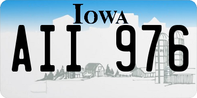 IA license plate AII976