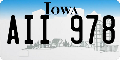 IA license plate AII978