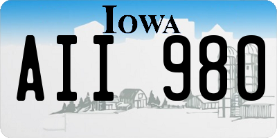 IA license plate AII980