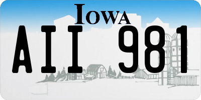 IA license plate AII981