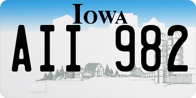 IA license plate AII982