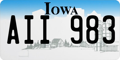 IA license plate AII983