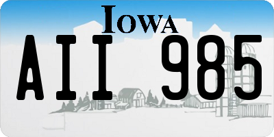 IA license plate AII985