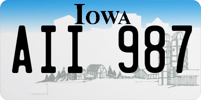 IA license plate AII987