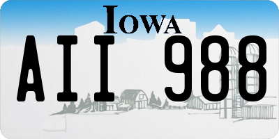 IA license plate AII988