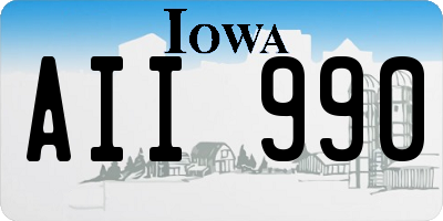 IA license plate AII990