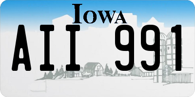 IA license plate AII991