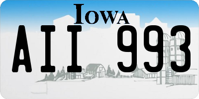 IA license plate AII993