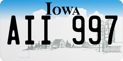 IA license plate AII997