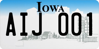 IA license plate AIJ001
