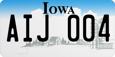 IA license plate AIJ004