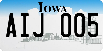 IA license plate AIJ005