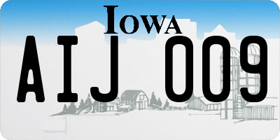 IA license plate AIJ009