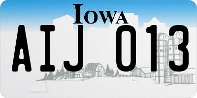 IA license plate AIJ013