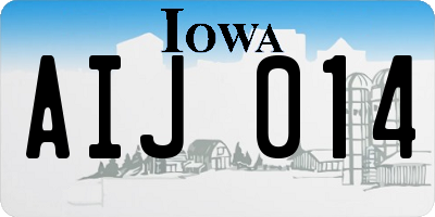 IA license plate AIJ014