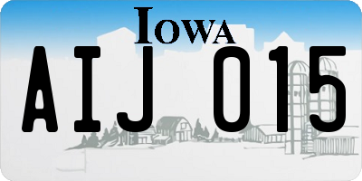 IA license plate AIJ015