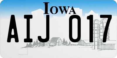 IA license plate AIJ017