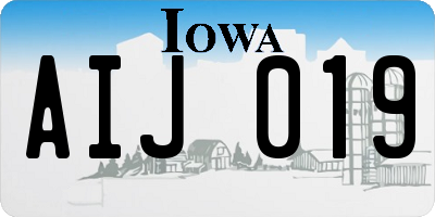 IA license plate AIJ019