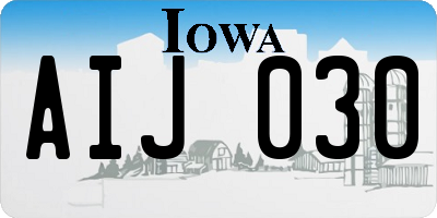 IA license plate AIJ030