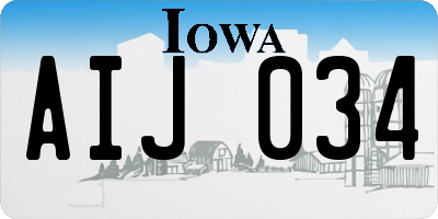 IA license plate AIJ034