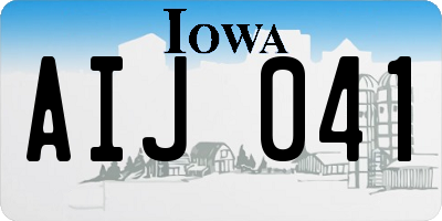 IA license plate AIJ041