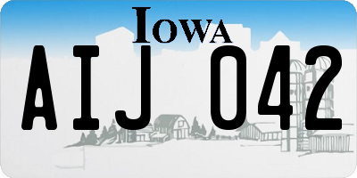 IA license plate AIJ042