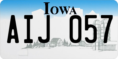 IA license plate AIJ057