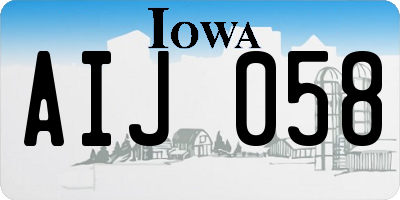 IA license plate AIJ058