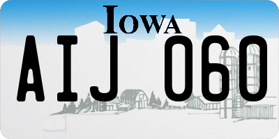 IA license plate AIJ060