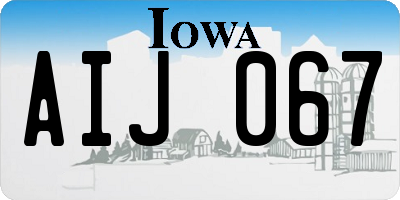 IA license plate AIJ067