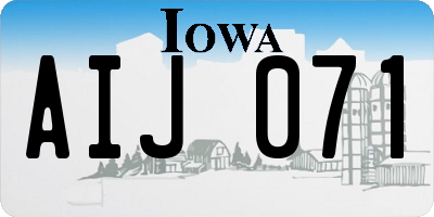 IA license plate AIJ071