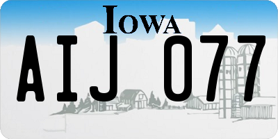 IA license plate AIJ077