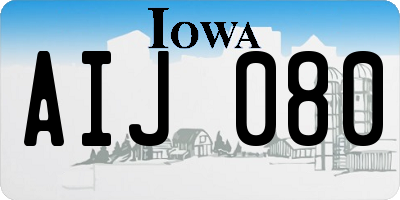 IA license plate AIJ080
