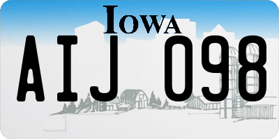 IA license plate AIJ098