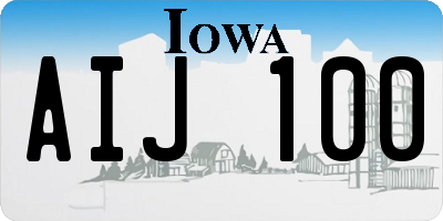 IA license plate AIJ100