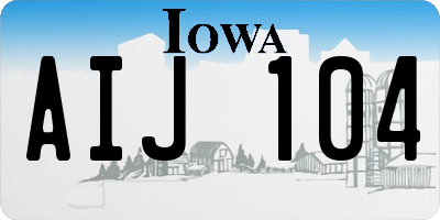 IA license plate AIJ104