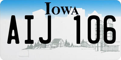 IA license plate AIJ106