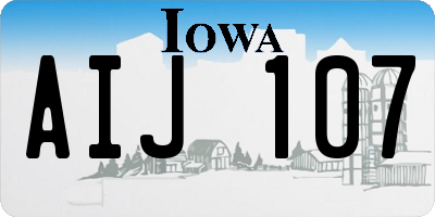 IA license plate AIJ107