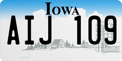 IA license plate AIJ109