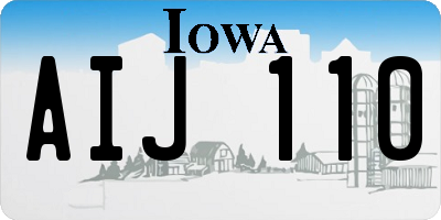 IA license plate AIJ110