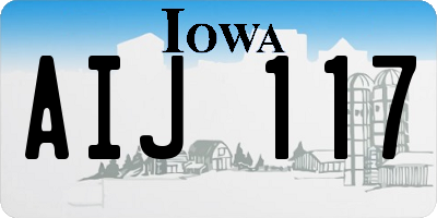 IA license plate AIJ117