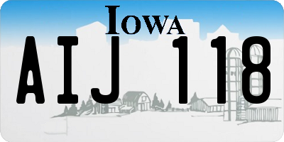 IA license plate AIJ118