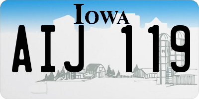 IA license plate AIJ119