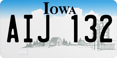 IA license plate AIJ132