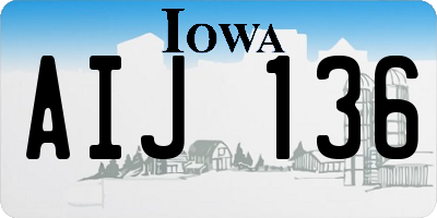 IA license plate AIJ136