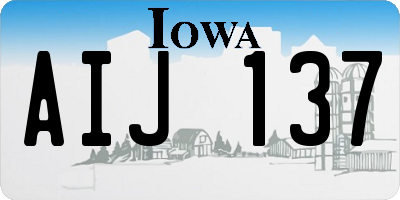 IA license plate AIJ137