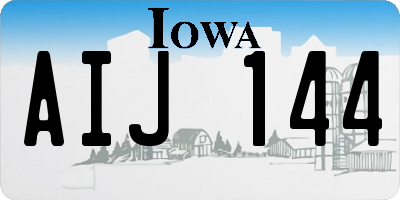 IA license plate AIJ144