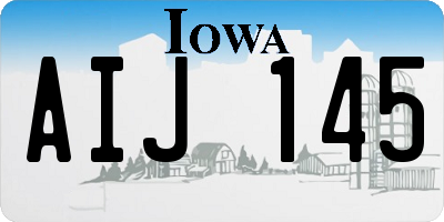 IA license plate AIJ145