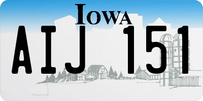 IA license plate AIJ151