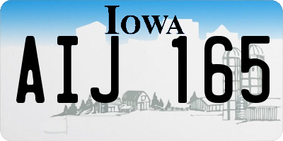 IA license plate AIJ165